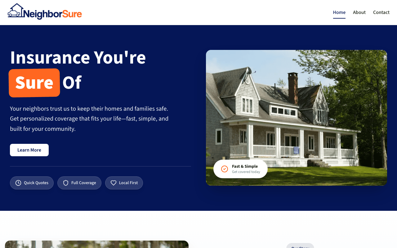Screenshot of NeighborSure project